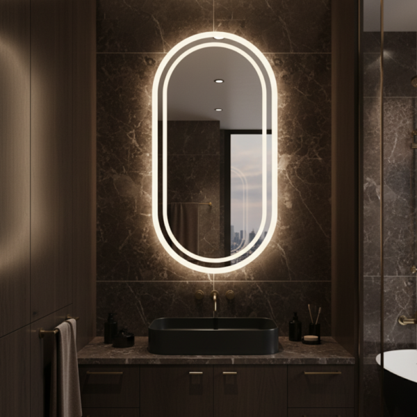 Capsule Shaped LED Mirror